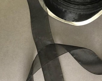 1 1/2" Black Organza Ribbon