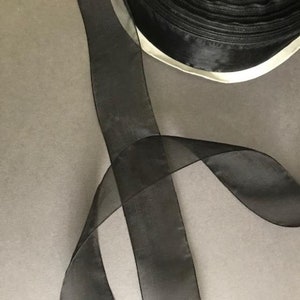 1 1/2&quot; Black Organza Ribbon