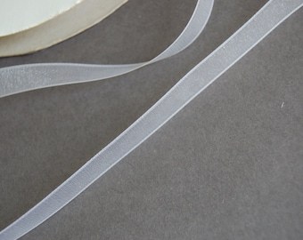 5yds - 3/8&quot; White Organza Ribbon