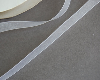 5yds - 3/8" White Organza Ribbon