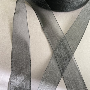 5yds - 1&quot; Black Organza Ribbon