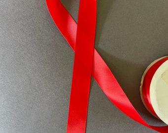 5yds 7/8" OC250 Red SF Satin Ribbon