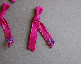 5pc Rasberry Stripe Bow