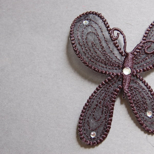 2pc - Black Butterfly Applique