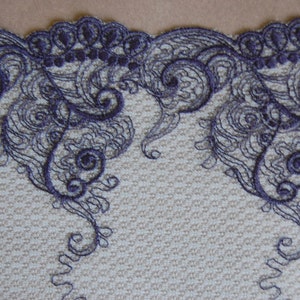 Navy Embroidered Tattoo Mesh