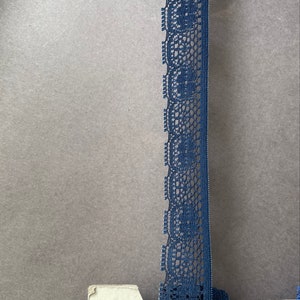 Navy Floral Picot Lace Trim