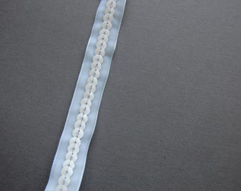 White Velvet Sequin Trim