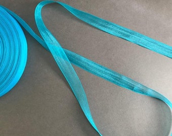 5yds - 5/8" Turquoise Organza Ribbon