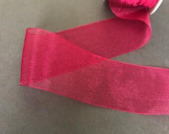 3yds - 2" Fuschia Organza Ribbon