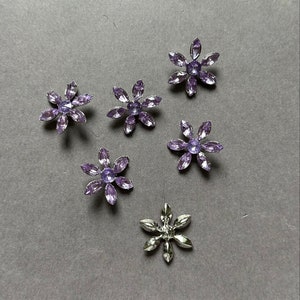 Purple Acrylic Flower Shank Button