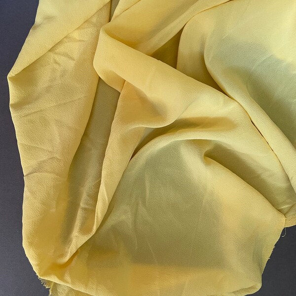 Lemon Yellow Washed Stretch Georgette