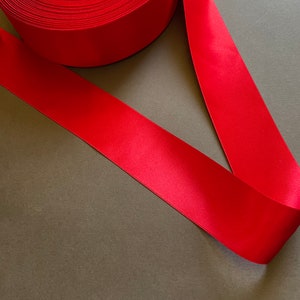 2yds 1 7/8&quot; Red Double Faced Satin Ribbon