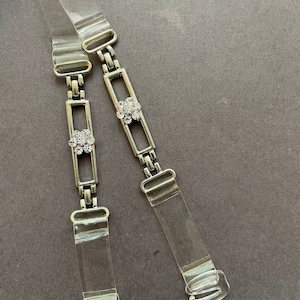 1 Pair Premade Outlined Floral Rhinestone Straps