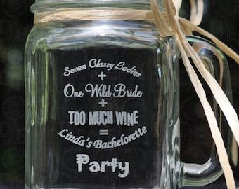 Bachelorette Party Mason Jars - Personalized