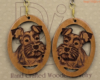 Cherrywood Schnauzer Earrings: Surgical Steel Wires