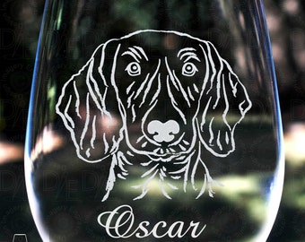 Dachshund Wine Glass with Complimentary Personalization Stemmed Stemless or Crystal