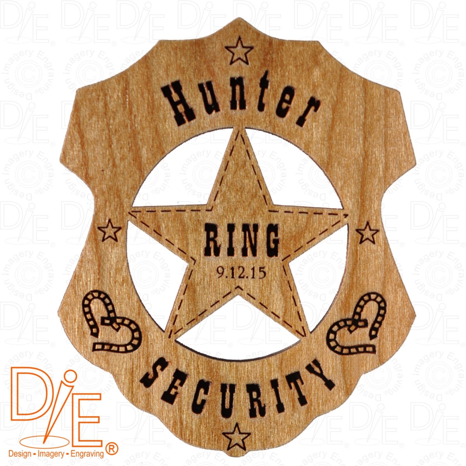 Ring Bearer Badge Solid Cherrywood Personalized Ring Etsy