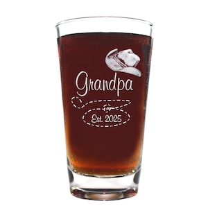 Cowboy Hat Beer or Crystal Rocks Glass Personalized with Name or Title and Year