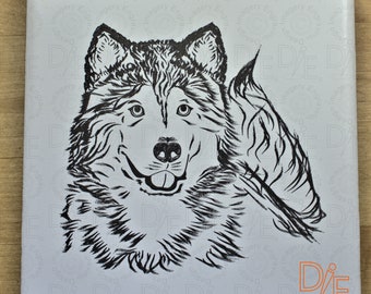 Malamute Husky 6x6 Ceramic Cork Backed Trivet Tile