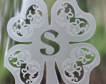 Shamrock Wine Glasses Set of 2 Personalized with Initials