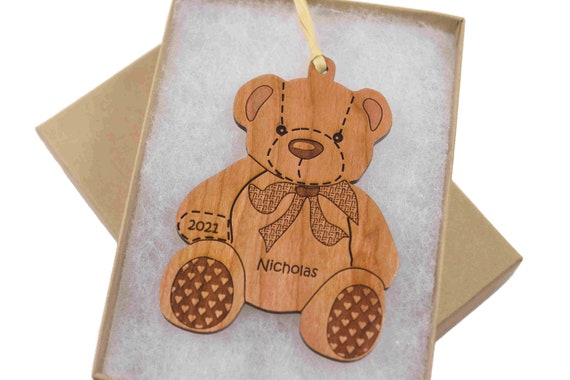 Christmas Tree 2022 Teddy Bear Christmas Tree Ornament Wooden Teddy Bear Ornament Solid | Etsy Australia