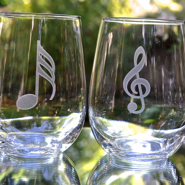 Music Wine Glasses - Etsy