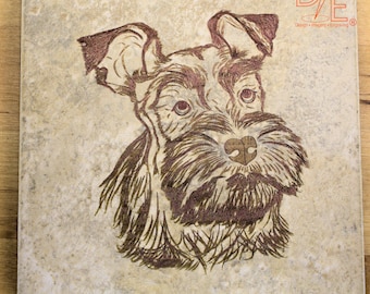 Schnauzer Dog 6x6 Ceramic Cork Backed Trivet Tile