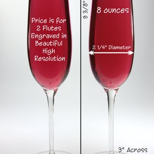 Love Birds in a Tree Champagne Flutes with Initials Carved in Tree Trunk Personalized image 4