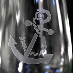 Anchor Single Wine Glass with Complimentary Personalization Stemmed Stemless or Crystal