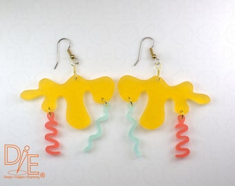 Yellow Doodle Earrings