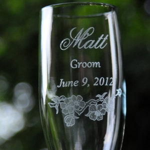 Wedding Toasting Glasses, Decor, Table Settings,Bride and Groom by Design Imagery Engraving image 3