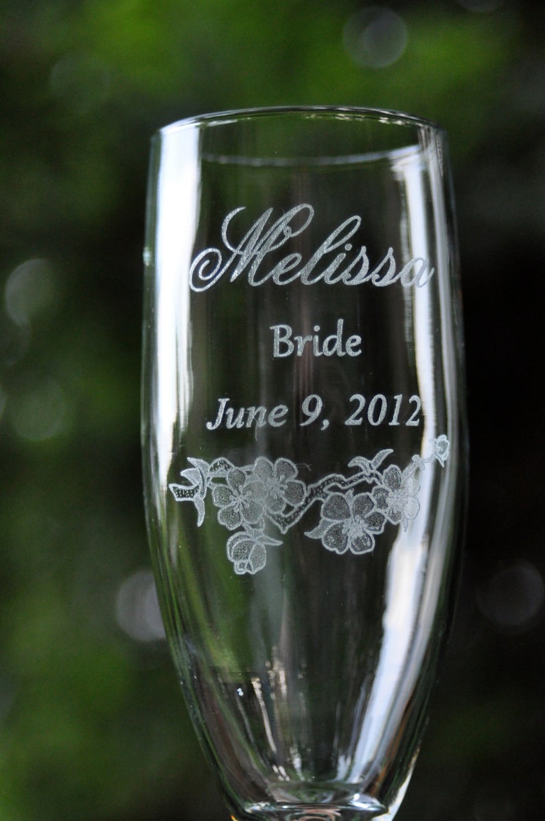 Wedding Toasting Glasses, Decor, Table Settings,Bride and Groom by Design Imagery Engraving image 1