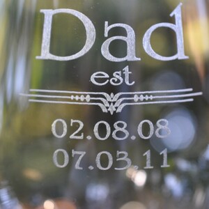 Dad IPA Crystal Beer Glass Personalized with Wooden Glass Charm Daddy Fathers Day Gift image 5