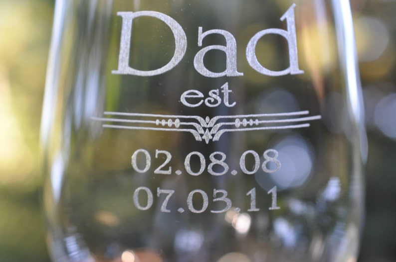 Dad IPA Crystal Beer Glass Personalized with Wooden Glass Charm Daddy Fathers Day Gift image 5