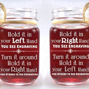 Mason Jar Wedding Glasses Mr and Mrs Choice of 21 Fonts Left or Right Handles image 2