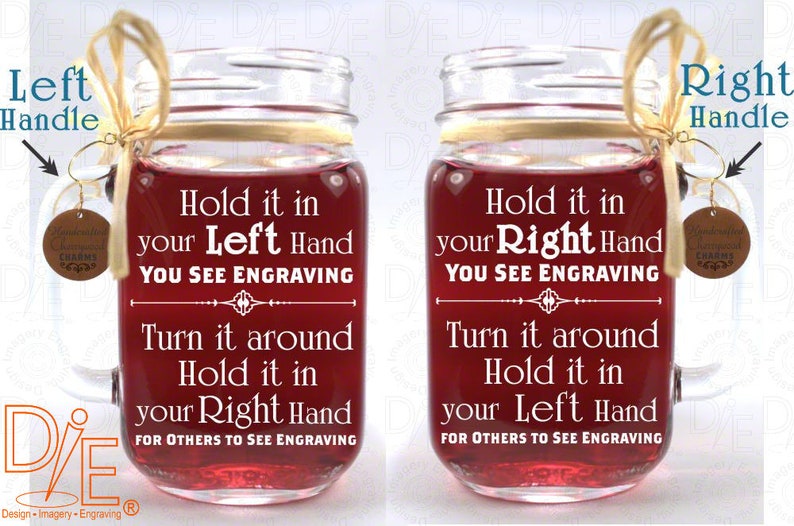 Mason Jar Wedding Glasses Mr and Mrs Choice of 21 Fonts Left or Right Handles image 2