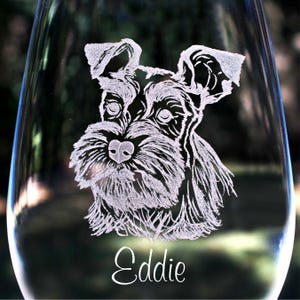 Schnauzer Gift Wine Glass Personalized with Optional Text