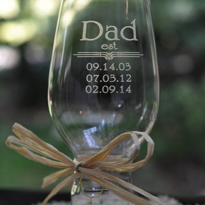Dad IPA Crystal Beer Glass Personalized with Wooden Glass Charm Daddy Fathers Day Gift image 2