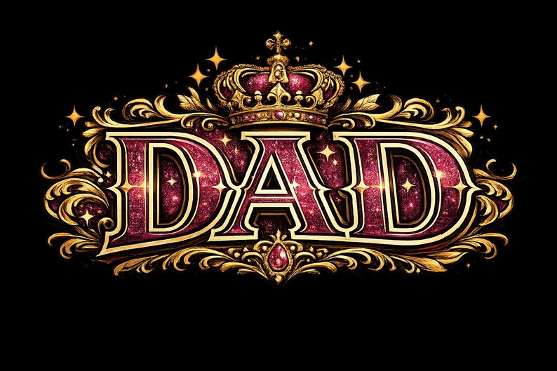 Father Gold Text Design Father's Day Digital Download| Dad Gold Crown Png| Instant Download - Etsy