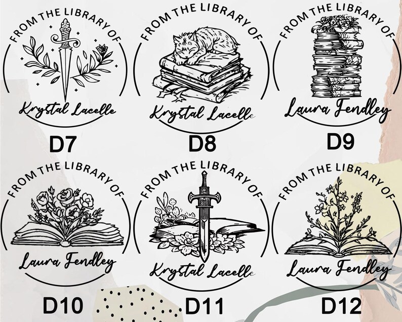 Library Stamp Design Custom Library Stamp,personalized Flower Stamp,self-inking Book Stamp ...