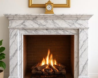 ネロ・マルキナ大理石の暖炉マントルピース：溝付き黒大理石の囲い