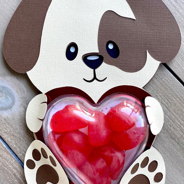 Valentine Candy Holder Puppy / Valentine's Day PNG / SVG / DXF