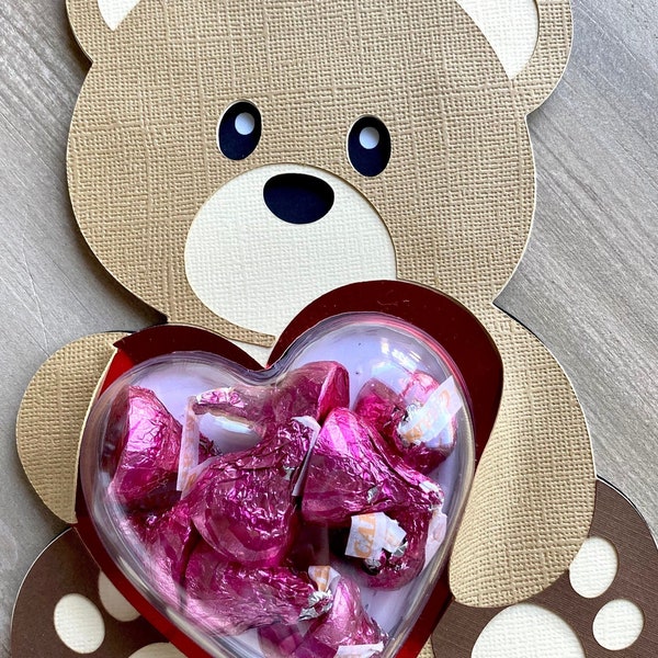 Valentine Candy Holder Teddy Bear / Valentine's Day PNG / SVG / DXF