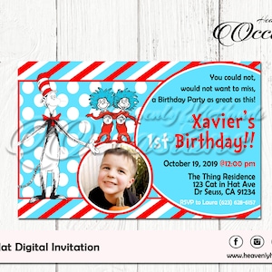 Cat in the Hat Digital Invitation