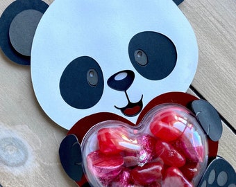 Valentine Candy Holder Panda / Valentine's Day PNG / SVG / DXF