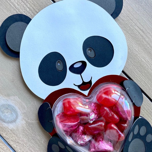 Porte Bonbon Saint Valentin Panda / Saint Valentin PNG / SVG / DXF