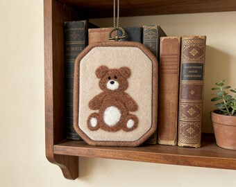 Handcrafted Felt Teddy Bear Nursery Decor – Personalized Baby Shower Gift