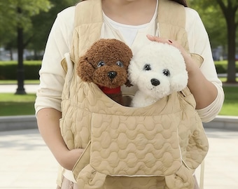 Mochila impermeable para transportar mascotas, bolsa frontal de pecho con manos libres para perros y gatos con correa de seguridad.