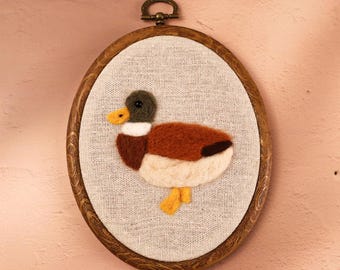 Needle Felted Mallard Duck Nursery Sign, Newborn Photo Prop