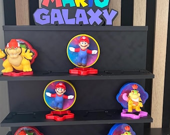 Mario Galaxy Inspired Display Stand for Happy Meal Figures – 3 Tier Shelf